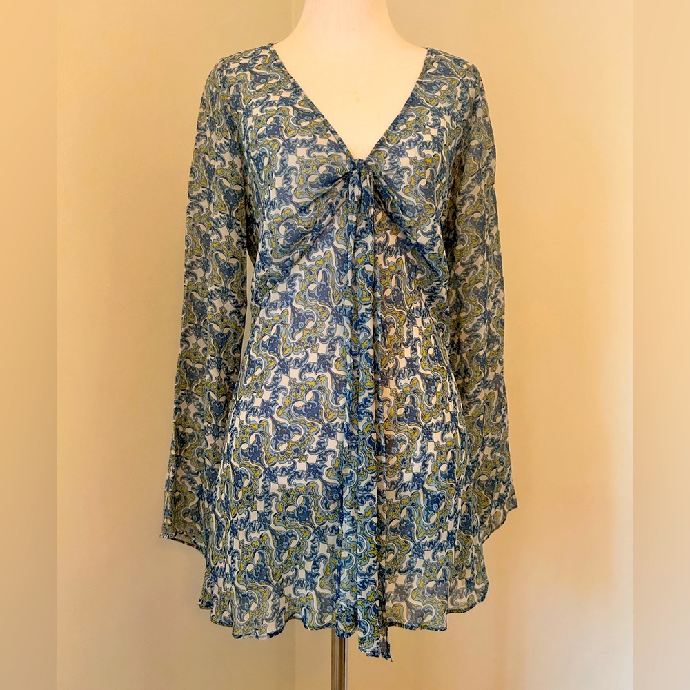 ISDA & CO vintage sheer women’s blouse or cover-up, sz L